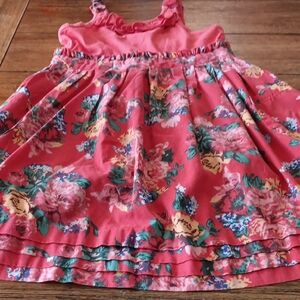 Beri Blue Floral Red Kids Dress